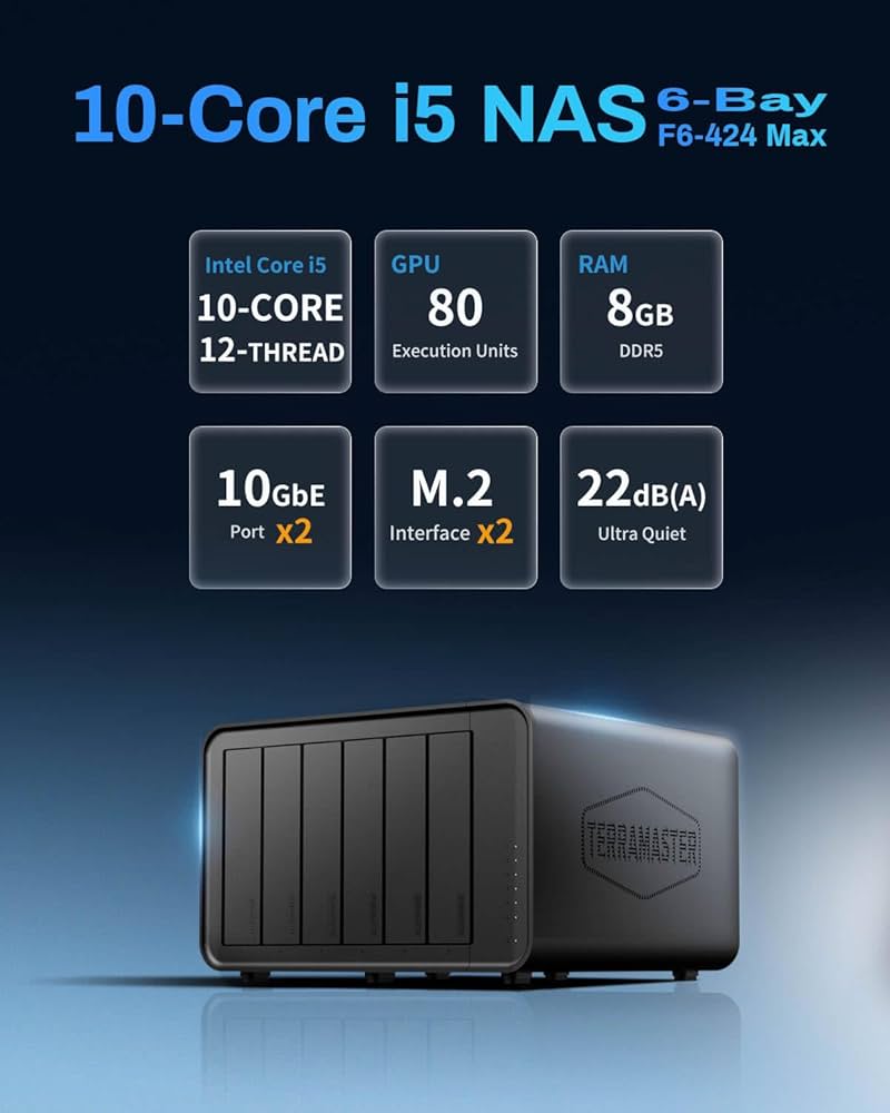 Amazon.com: TERRAMASTER F6-424 Max NAS Storage - 6Bay Core